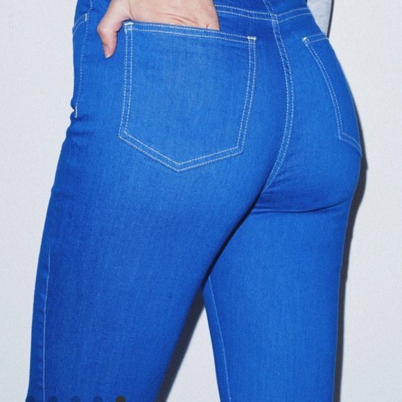 American Apparel Blue "The Crop Pencil Jean" NWT - Picture 5 of 6